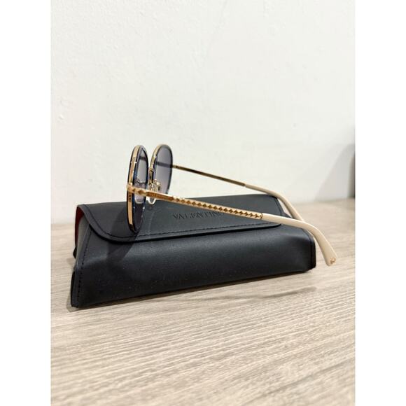 Valentino VA2051 Blue Havana and Gold Gradient Lens Round Metal Sunglasses main image 5